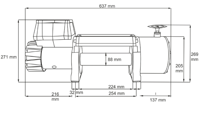 24 V ELEKTROMOS CSÖRLŐ DWT 22000 HD - 9979 kg