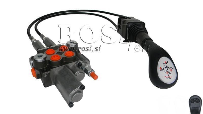 JOYSTICK 2x TLAČIDLO Z LANOVODOM 2,5 met.A HYDRAULICKÝ VENTIL 2xP40 lit.+ PLÁVAJÚCE