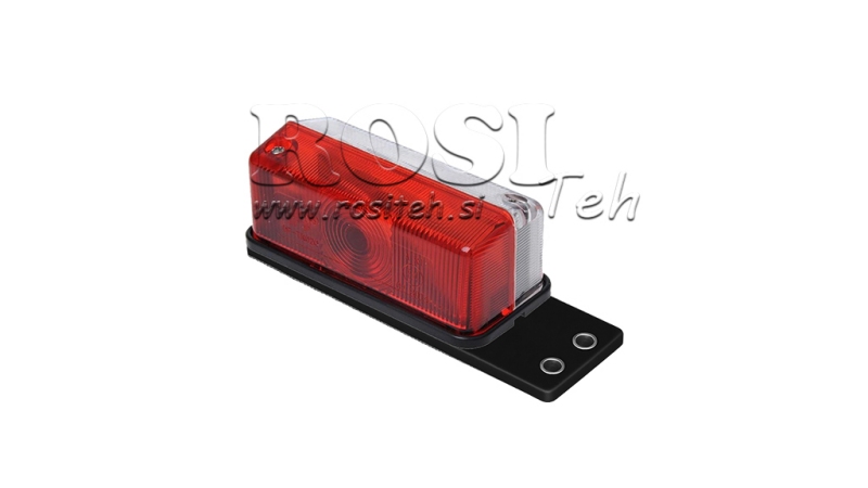 SEITENLICHT FÜR ANHÄNGER QUADRATISCH WEISS/ROT