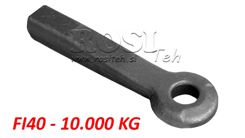 FIXED TOWING HOOK FI40 55x65 L380 - 10,000/1,500KG