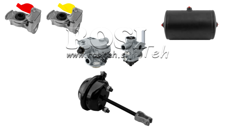 JUEGO DE FRENOS DE AIRE PARA REMOLQUE SISTEMA COMPLETO DE CIRCUITO DOBLE 1 CILINDRO