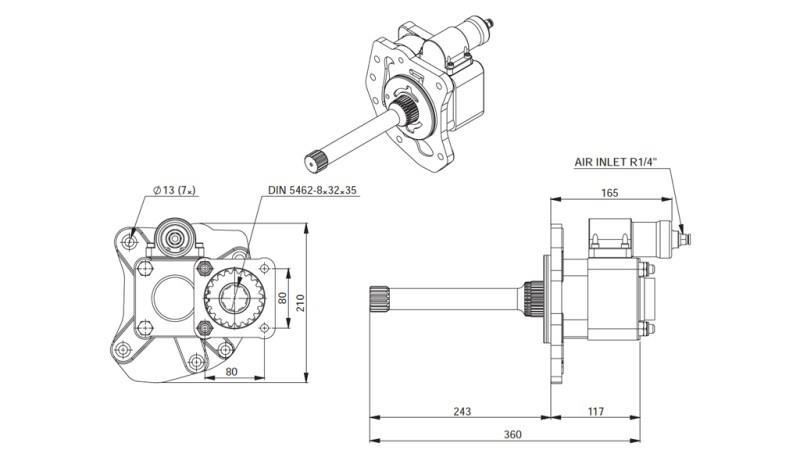 Mõõtmed HÜDRAULILINE PUMBI AJAM - MERCEDES G155 - 2 ACTROS