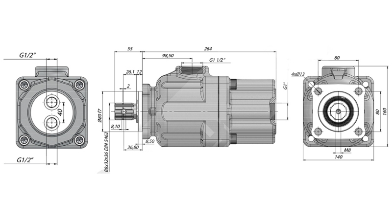 POMPĂ HIDRAULICĂ CU PISTON TANDEM 50+50CC