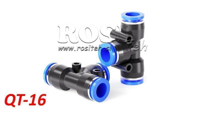 PNEUMAATTINEN PLUG T KONEKTORI TPA ILMAN KIERRETTÄ QT-16