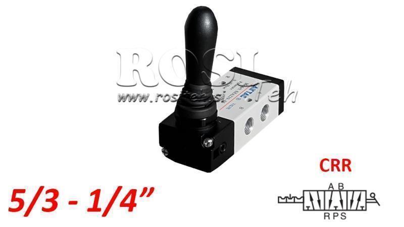 PNEUMATISCHES MANUELLES VENTIL 5/3 1/4 PRT-0853-CRR MANUELLE RÜCKGABE