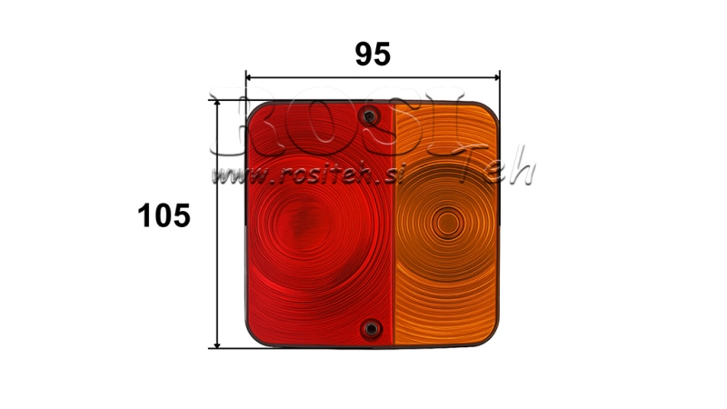 TYLNE ŚWIATŁO KWADRATOWE 2 POZYCJE