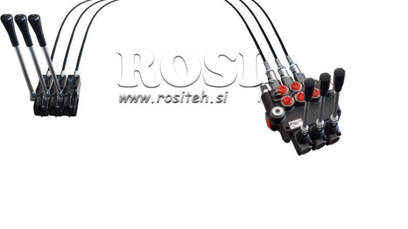 JOYSTICK DVOJNA ROČICA 2 met. HIDRAVLIČNI VENTIL 3xP40 lit.