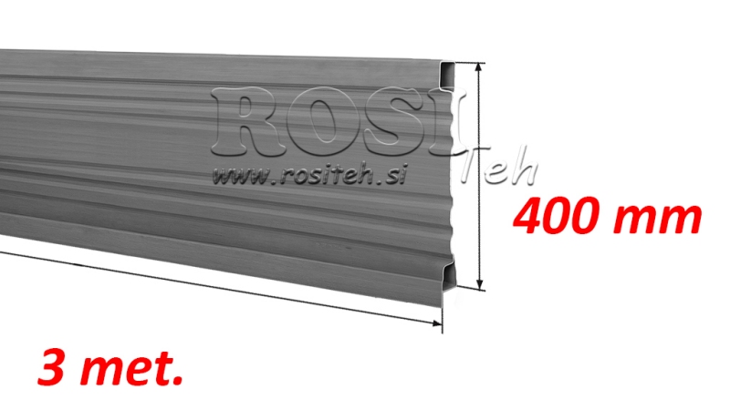 PANNELLO LATERALE DEL TRAILER 3 MET. - ALTEZZA 400 MM