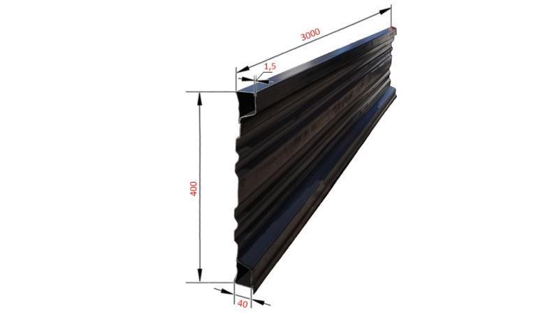 PANNELLO LATERALE PER RIMORCHIO AUTOCARRI 3 MET. - ALTEZZA 400 mm