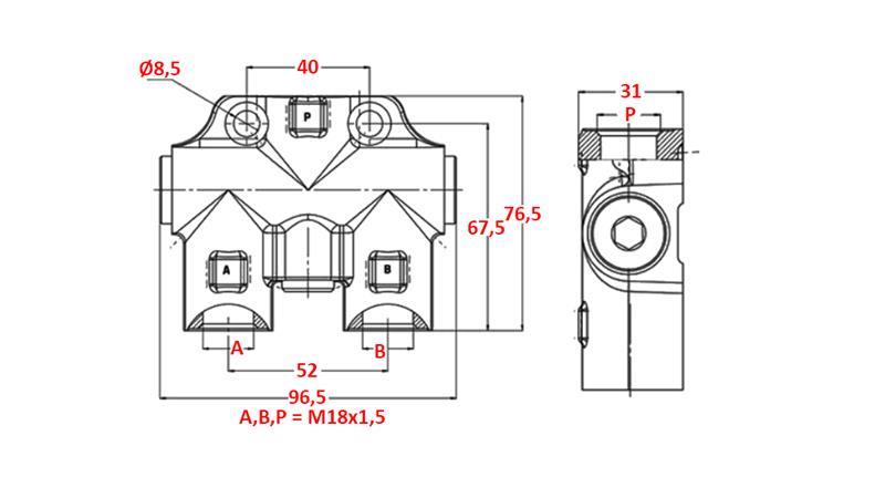 HIDRODINAMISKAIS VĀRSTS ZĪMĒTĀJAM VIENAM M18x1.5