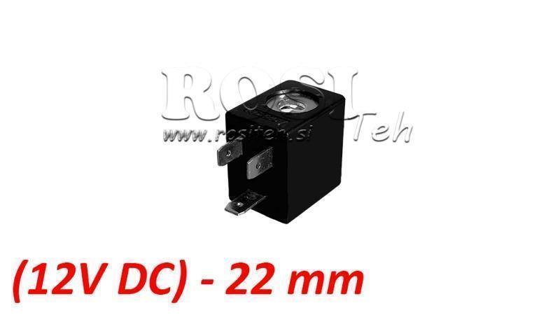 (22) BOBINE ÉLECTROMAGNÉTIQUE 12V CC 3W POUR VANNE PNEUMATIQUE 1/4-3/8-1/2