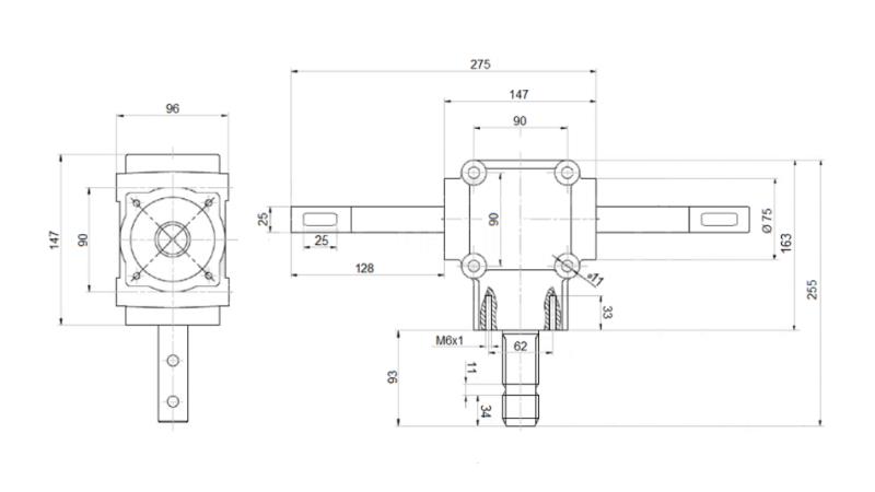 WINKELREDUZIERER DOPPELAKSEL 1: 1.14 (27HP-20kW)