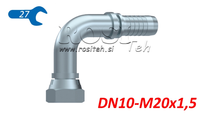 HIDRAULINIS BSP MOTERIS ELBOW 90° DN10-M20X1,5