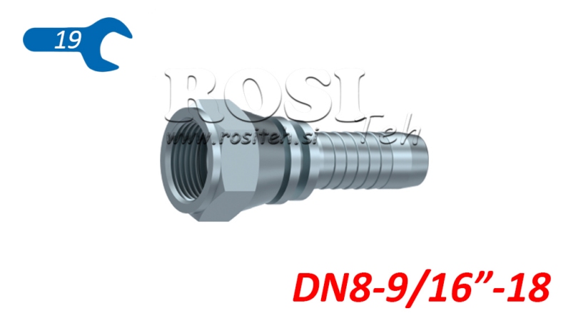 CONEXIUNE HIDRAULICĂ DKJ JIC74° FEMELĂ DN8-9/16”-18