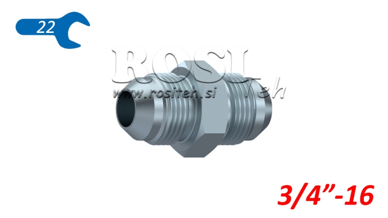 ΥΔΡΑΥΛΙΚΗ ΔΙΠΛΗ ΒΑΛΒΙΔΑ JIC74° 3/4”-16 3/4”-16
