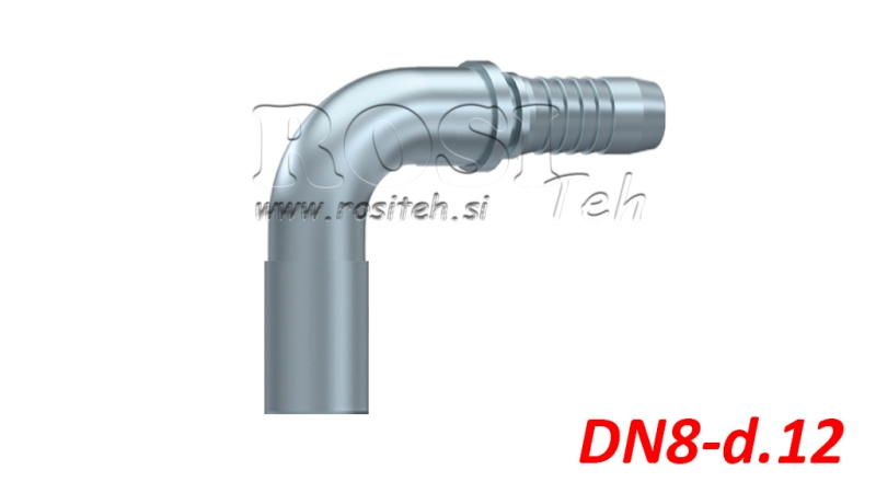 HYDRAULISCHE AANSLUITING SLANG OVERGANG ELBOW 90° DN8-d.12