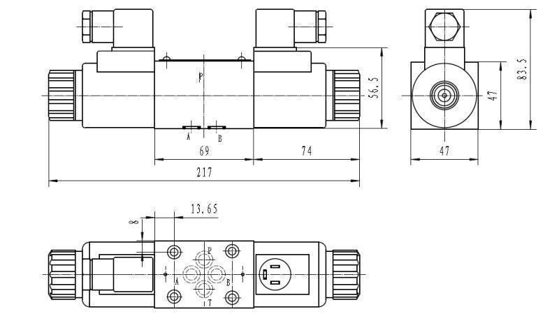 VALVOLA ELETTROMAGNETICA IDRAULICA CETOP 3 12/24/230V N6_dimensioni