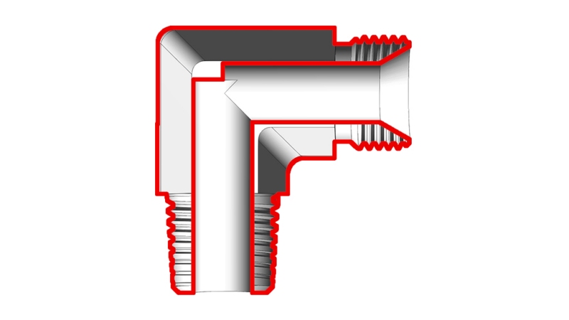 KNIE 90°KONUS - GERADE VERDICHTUNG 3/4