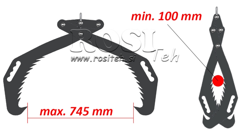 HANDZANGEN FÜR FORSTWESEN GRIPPER HD70 (700mm) - LACKIERT