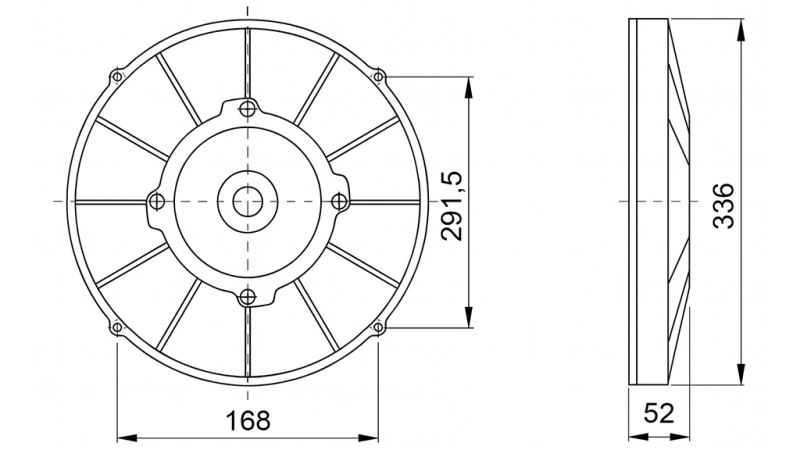 AXIAL LÜFTER - VENTILATOR 305 mm - ZULEITEND 24V