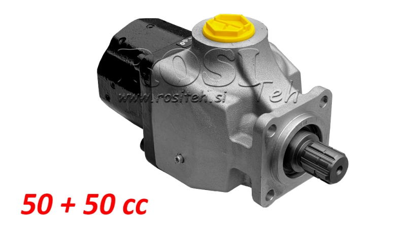 HYDRAULIC PISTON PUMP TANDEM 50+50cc