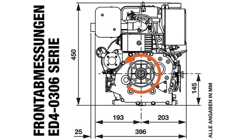 motor diesel 306cc-4.5kW-3.600 RPM-E-KW25x63-partida elétrica