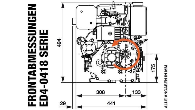 motor a diesel 418cc-7.83kW-10.65HP-3.600 RPM-E-KW30x63-partida elétrica