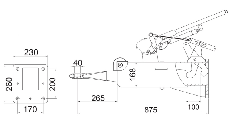 CADRE DE REMORQUAGE - ATTACHEMENT POUR REMORQUE DE TRACTEUR 1,800/8,000kg