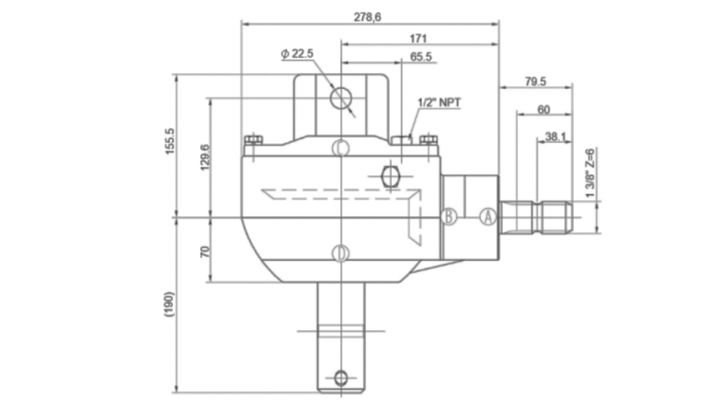 WINKELGETRIEBE KSR50 3:1 (50HP-36,7kW)