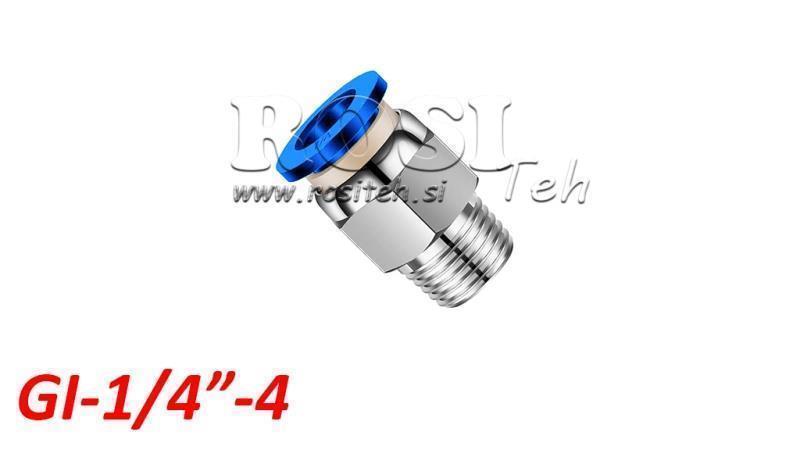 PLUG PNEUMÁTICO CONECTOR RETO TPA COM ROSCA GI-014-4