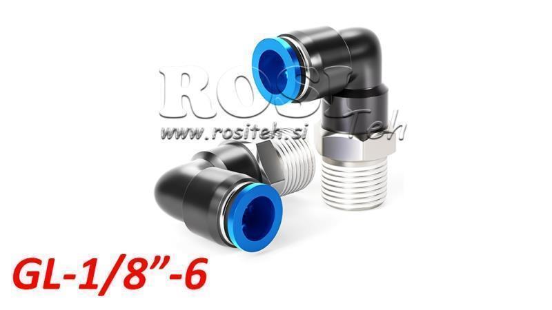 PNEUMATIC PLUG ANGLE CONNECTION TPA WITH THREAD GL-018-6