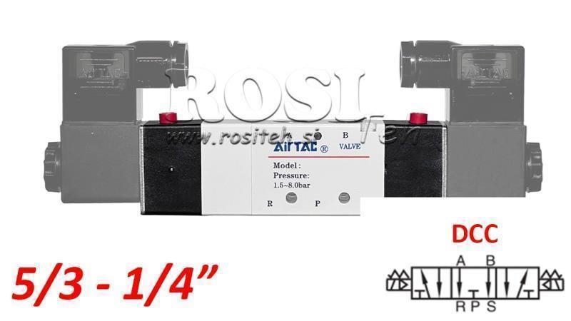 ELETTROVALVOLA PNEUMATICA 5/3 BISTABILE 1/4 PRT-0853-DCC