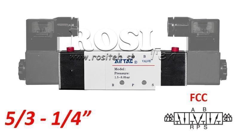 ELETTROVALVOLA PNEUMATICA 5/3 BISTABILE 1/4 PRT-0853-FCC