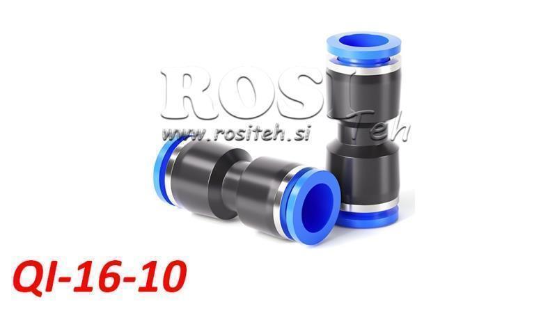 PNEUMATIC PLUG STRAIGHT REDUCING CONNECTOR TPA WITHOUT THREAD QI-16-10