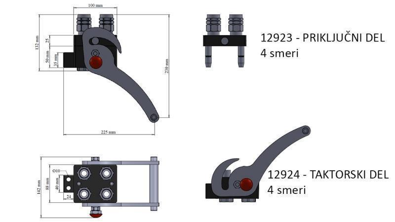 MULTI-FASTER KOBLING 4-veier BSP1/2 KOMPLETT NY TYPE