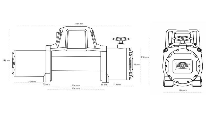 12 V ELECTRIC WINCH DWM 12000 HD - 5443 kg