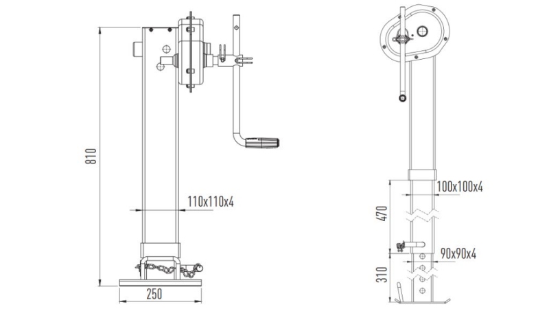 MENETTARTÓ LÁB 400mm - 10.000kg