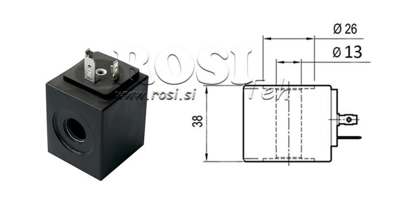 BOBINA ELETTROMAGNETICA 12V DC - fi 13mm-38mm IP65