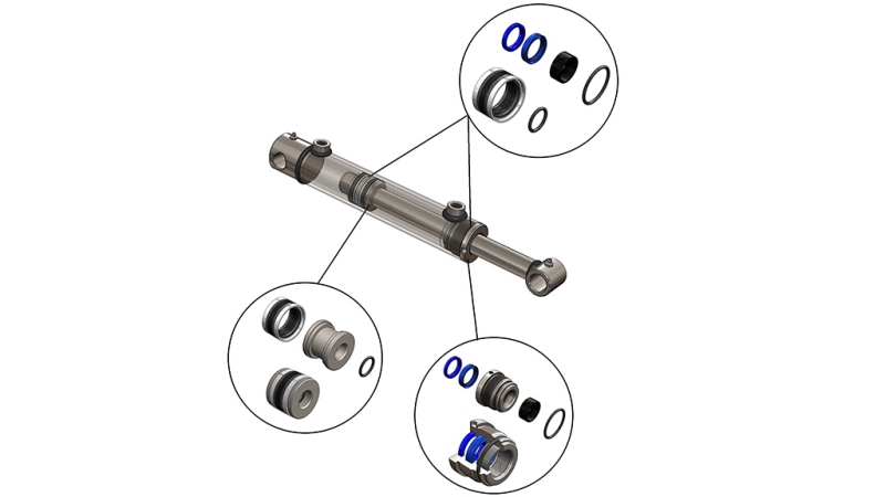 SETT MED TETNINGER FOR HYDRAULISK SYLINDER 80/40