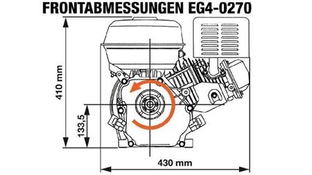 moteur à essence EG4-270cc-6.56kW-8.92HP-3,600 RPM-H-KW25x88.2-démarrage manuel