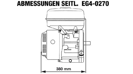 MOTORE BENZINA EG4-270cc-6,56kW-8,92HP-3.600 U/min-H-KW25x88.2-avvio manuale