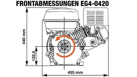 MOTORE BENZINA EG4-420cc-9,6kW-13,1HP-3.600 U/min-E-KW25x88.5-avvio elettrico