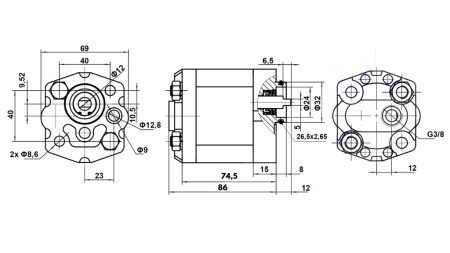 HYDRAULINEN PUMPPU 10C2,7X302 2,7 CC OIKEA