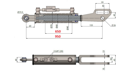 2TON. 3° POINT HYDRAULIQUE POINT 60/40-300 (650MM-950MM)