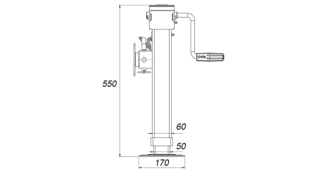 LIEN LATÉRAL FILETÉ AVEC FLANGE 350mm - 1.000kg