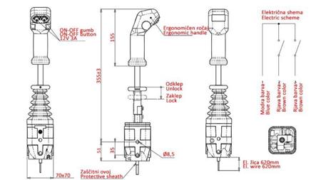 JOYSTICK INDEMAR FOR GAF WINCH - 2x KNAPPE