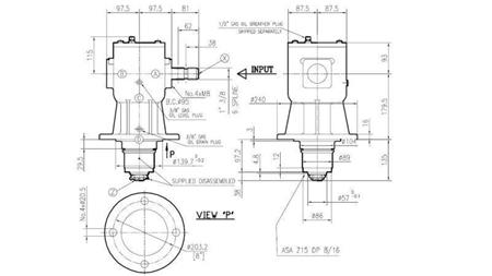 ANGULAR REDUCTOR LF-140J 1:1,92 (60HP-44kW)