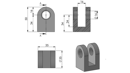 GAFLER TIL CYLINDER 35MM - FI16