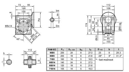 PMRV-63 ELEKTROMOTOR HAJTÓMÜHÁZ MS90 (1,1-1,5kW) SZORSZÁS 10:1