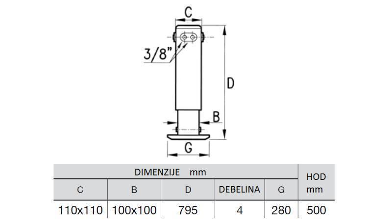 HYDRAULIC PARKING JACK DOUBLE ACTING 5,2 TON 500mm